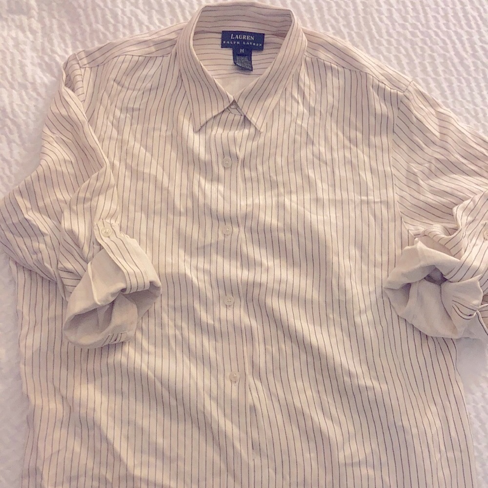 Lauren by Ralph Lauren 100% silk button down shirt